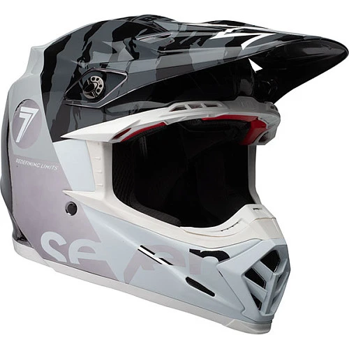 Bell Moto-9 Flex Seven Zone Gloss Black White Chrome шлем кроссовый