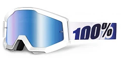 100% Strata Ice Age Mirror Blue Lens мотоочки, бело-синий, зеркальная синяя линза