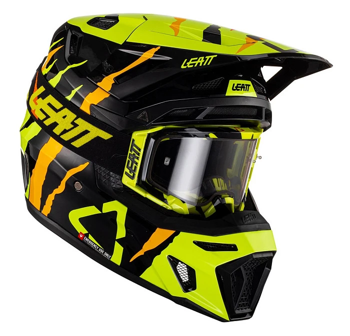 Leatt Kit Moto 8.5 V23 Citrus Tiger шлем кроссовый + Velocity 5.5 мотоочки