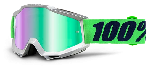 100% Accuri Nova /Mirror Green Lens мотоочки, салатовый, зеркальная зеленая линза