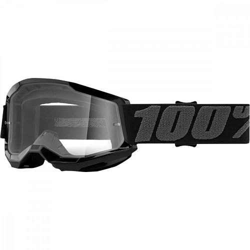 100% Strata 2 Junior Black мотоочки подростковые, черный