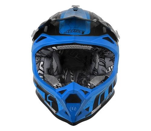 Just1 J32 SWAT Camo Blue Fluo шлем кроссовый, сине-черный