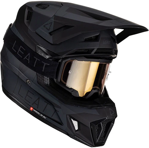 Leatt Kit Moto 7.5 V23 Stealth шлем кроссовый + Velocity 4.5 мотоочки
