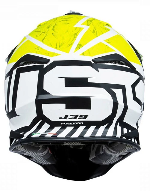 Just1 J39 Poseidon Fluo Yellow Black White шлем кроссовый