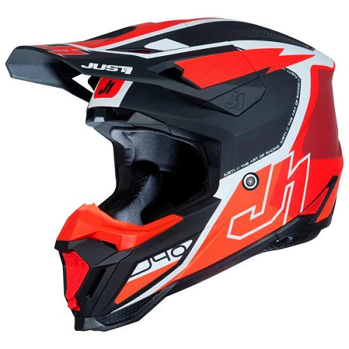 Just1 J40 Flash Red White Black шлем кроссовый, красно-бело-черный