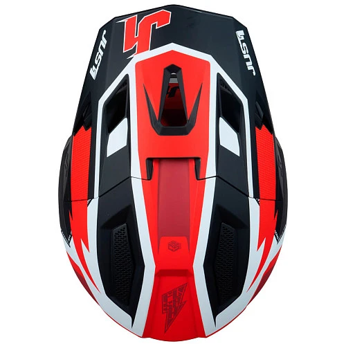 Just1 J40 Flash Red White Black шлем кроссовый, красно-бело-черный