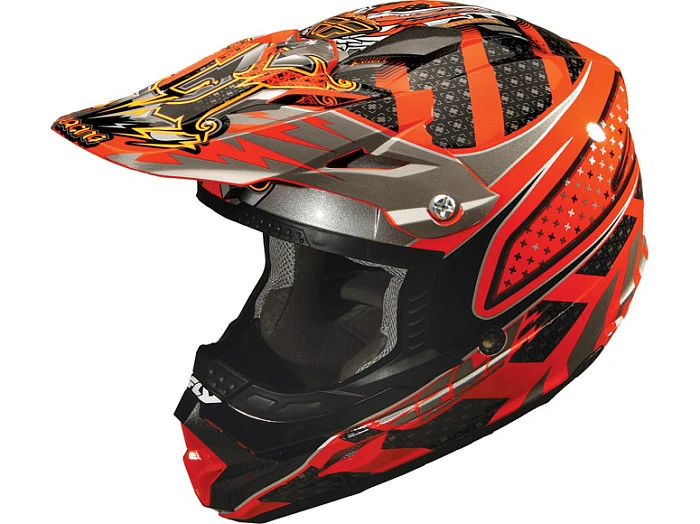 Fly Racing Trophy Lite шлем кроссовый, черно-оранжевый