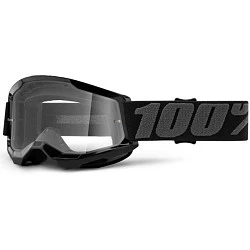 100% Strata 2 Youth Black / Clear Lens мотоочки подростковые