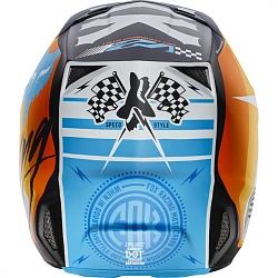 Fox Racing V2 Rohr White шлем кроссовый, бело-оранжево-голубой