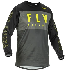 Fly Racing F-16 2022 джерси подростковая, серо-черно-желтый
