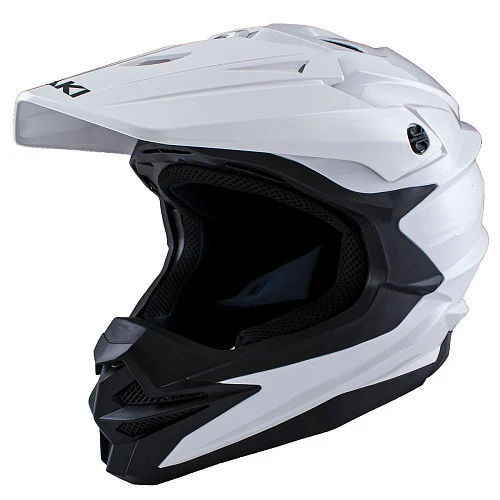 Ataki JK801A Solid шлем кроссовый, белый глянцевый