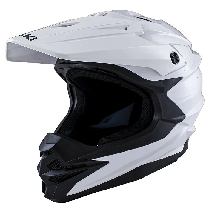 Ataki JK801A Solid шлем кроссовый, белый глянцевый
