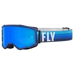 Fly Racing Zone 2022 мотоочки, черно-синий, синяя зеркальная линза