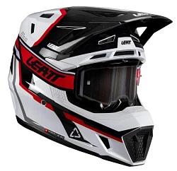 Leatt Kit Moto 7.5 V26  White/Red шлем кроссовый + Velocity 4.5 мотоочки