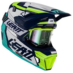 Leatt Kit Moto 7.5 V23 Blue шлем кроссовый + Velocity 4.5 мотоочки