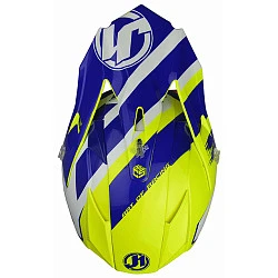 Just1 J32 PRO Kick шлем кроссовый, бело-сине-желтый глянцевый