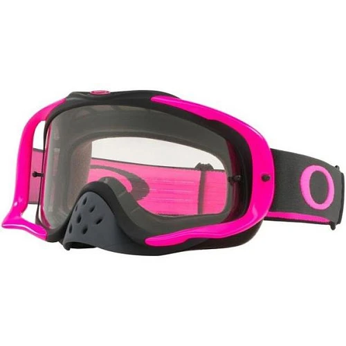 Oakley Crowbar Solid мотоочки, черно-розовый, прозрачная линза (OO7025-69)