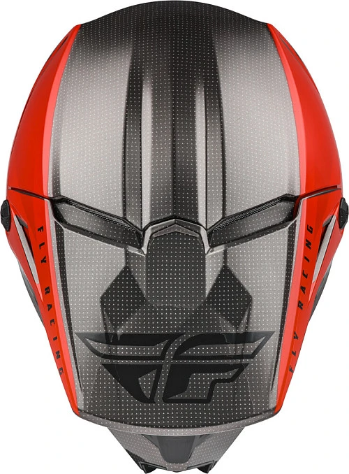 Fly Racing Kinetic Straight Edge шлем кроссовый, красно-черно-серый