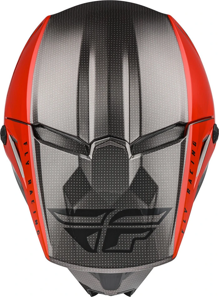 Fly Racing Kinetic Straight Edge шлем кроссовый, красно-черно-серый