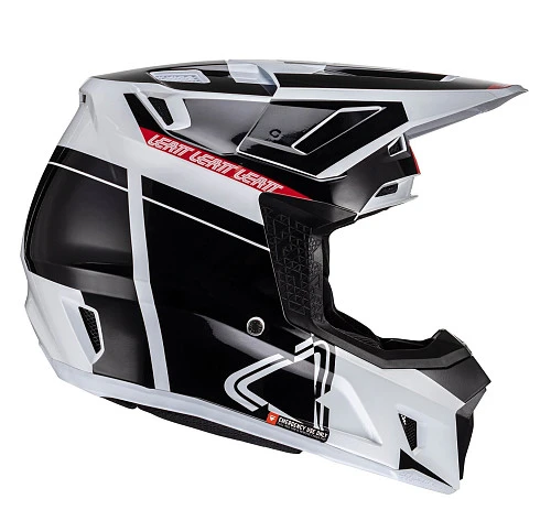 Leatt Kit Moto 7.5 V24 Black/White шлем кроссовый + Velocity 4.5 мотоочки
