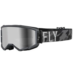 Fly Racing Zone 2022 мотоочки, темно-серый камуфляж, черная зеркальная линза
