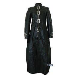 First L803 Плащ женский кожаный на застежках