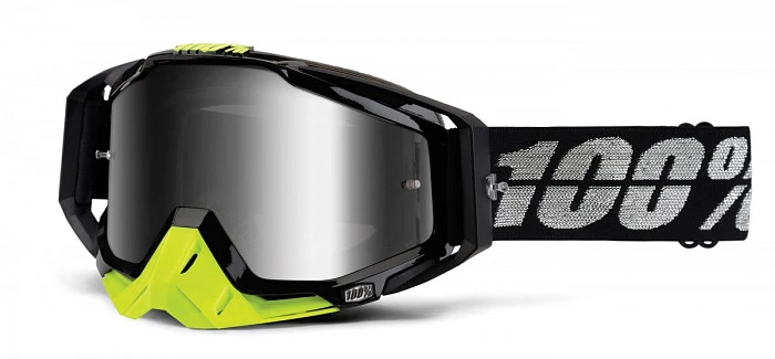 100% Racecraft Stealth/Mirror Silver Lens мотоочки,черный, зеркальная серебристая линза