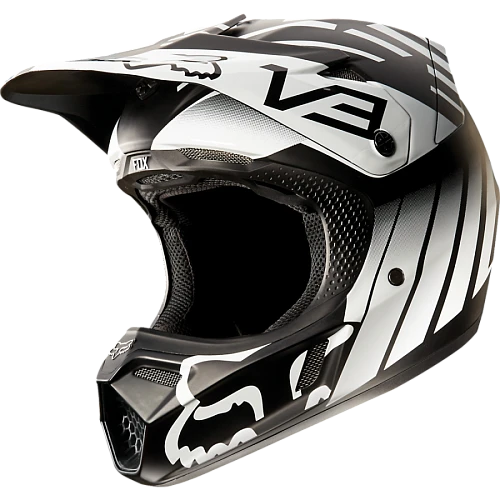 Fox Racing V3 Savant шлем кроссовый, черно-белый