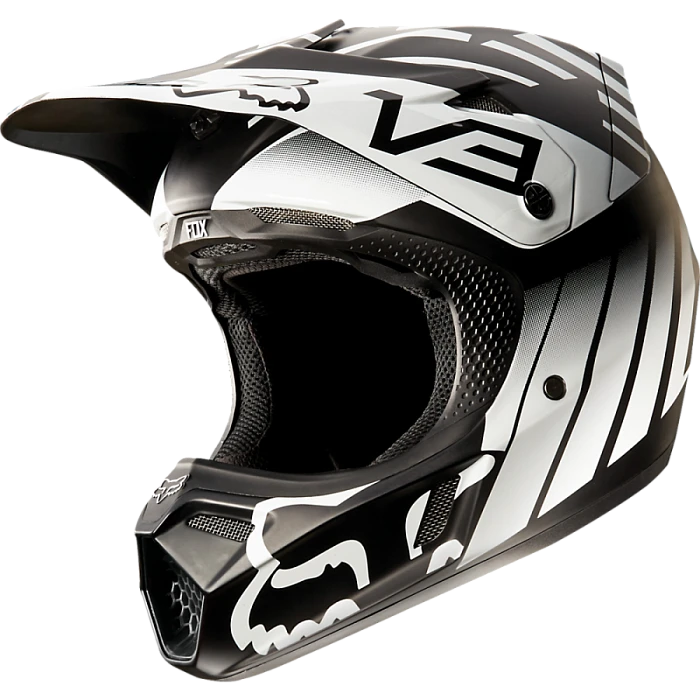 Fox Racing V3 Savant шлем кроссовый, черно-белый