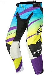 Alpinestars Techstar Venom мотоштаны кросс, зелено-сине-бордовый
