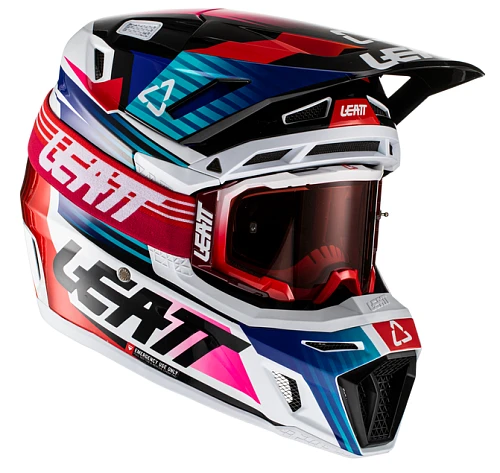 Leatt Kit Moto 8.5 V22 Royal шлем кроссовый + Velocity 5.5 мотоочки