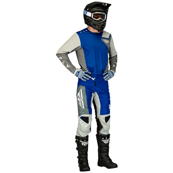Fly Racing Kinetic Jet мотоштаны, сине-серый