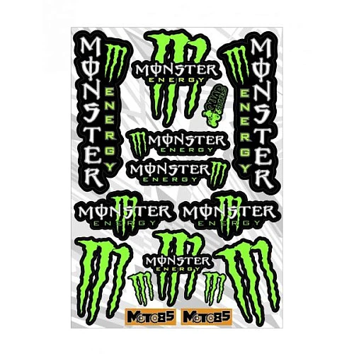 Набор наклеек А4 Monster Energy