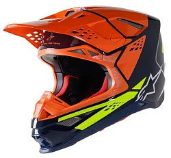 Alpinestars Supertech M8 Factory Dark Blue/Orange/Yellow Fluo шлем кроссовый