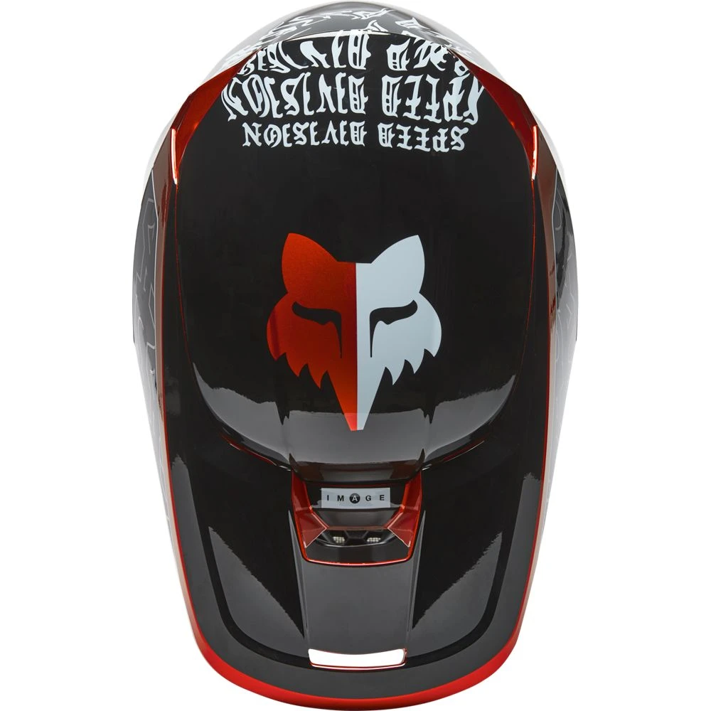 Fox Racing V1 Peril 2022 Flow Red шлем кроссовый