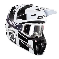 Leatt Kit Moto 3.5 V24 Black/White шлем кроссовый + Velocity 4.5 мотоочки