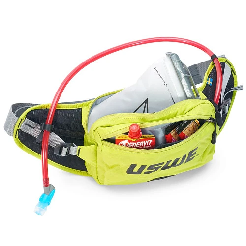 USWE ZULO 2L Hydration Waist Pack (1L) Crazy Yellow сумка на пояс с гидропаком, желтый
